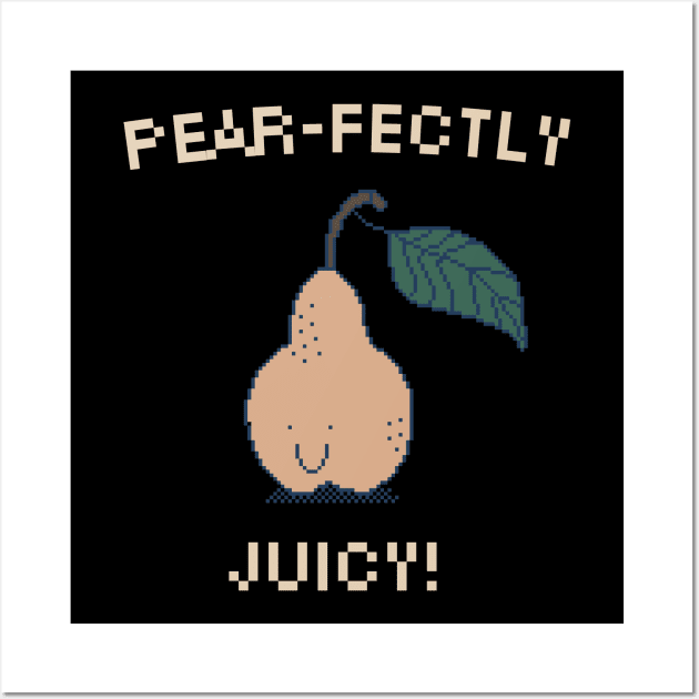 Pear-fectly Juicy! 8-Bit Pixel Art Pear Wall Art by pxlboy